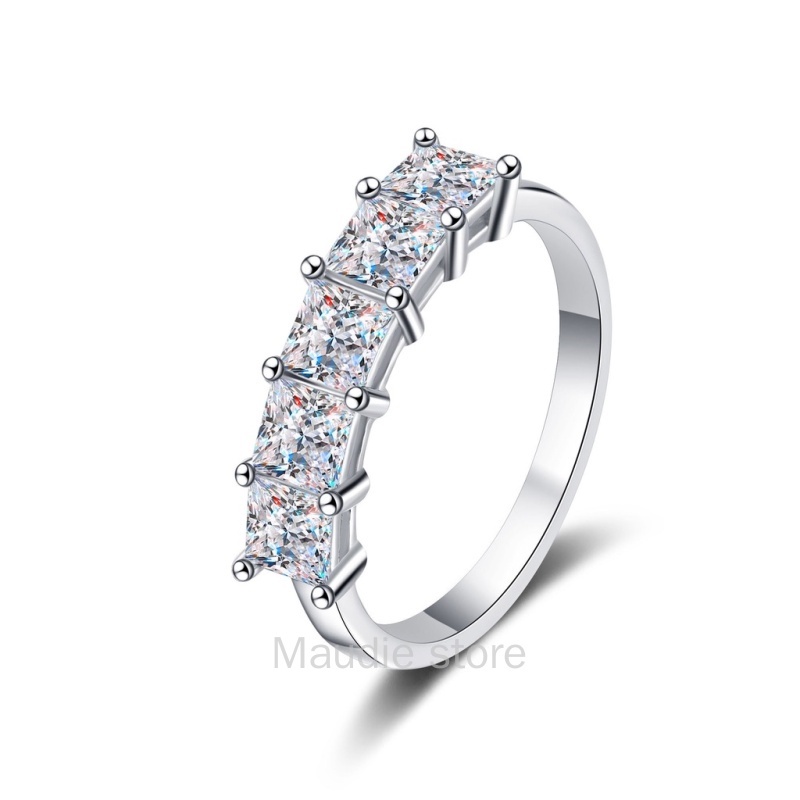 Princess Cut Diamond Eternal Ring 2.0ct Real Moissanite S925 Sterling Silver Cluster Ring