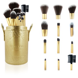 ชุดแปรงแต่งหน้า 12 ชิ้น พร้อมกล่องเก็บ Nee Cara Makeup Brush Set 12 pcs.