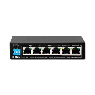 DLINK , SWITCH UNMANAGED PoE 250m. Model : DES-F1006P-E