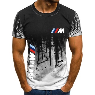 เสื้อยืดแขนสั้นลําลอง คอกลม พิมพ์ลาย BMW M 3 มิติ ทรงหลวม สีพื้น สไตล์ฮิปฮอป แฟชั่นฤดูร้อน สําหรับผู้ชาย 2021