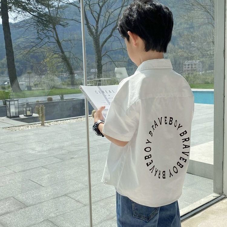 เสื้อท็อปลําลอง ทรงหลวม แฟชั่นสไตล์เกาหลี สําหรับเด็กผู้ชาย JEOU