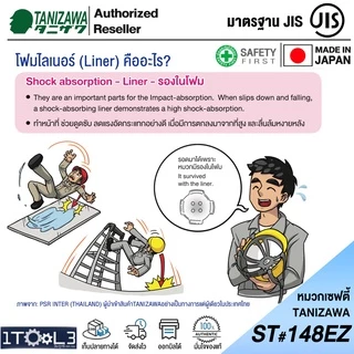 หมวกเซฟตี้ญี่ปุ่น รุ่นมีโฟม TANIZAWA ST#148EZ-EPA รองใน 8 จุด