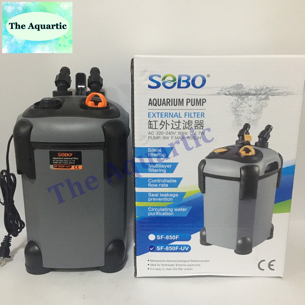 กรองนอกตู้ปลา SOBO SF-850F-UV  9w F.max : 850 L/H สำหรับตู้ 24-30 นิ้ว