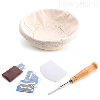 Round Shape Bread Proofing Basket Sourdough Proving Container Metal Dough Scraper Bread Bag Kit LovelyHome