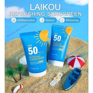 🔥ส่งเร็ว🔥 LAIKOU ครีมกันแดดรีเฟรชชิ่ง SPF50+PA+++ REFRESHING SUNSCREEN Face&amp;Body เนื้อครีมบางเบา ซึมไว (50g)