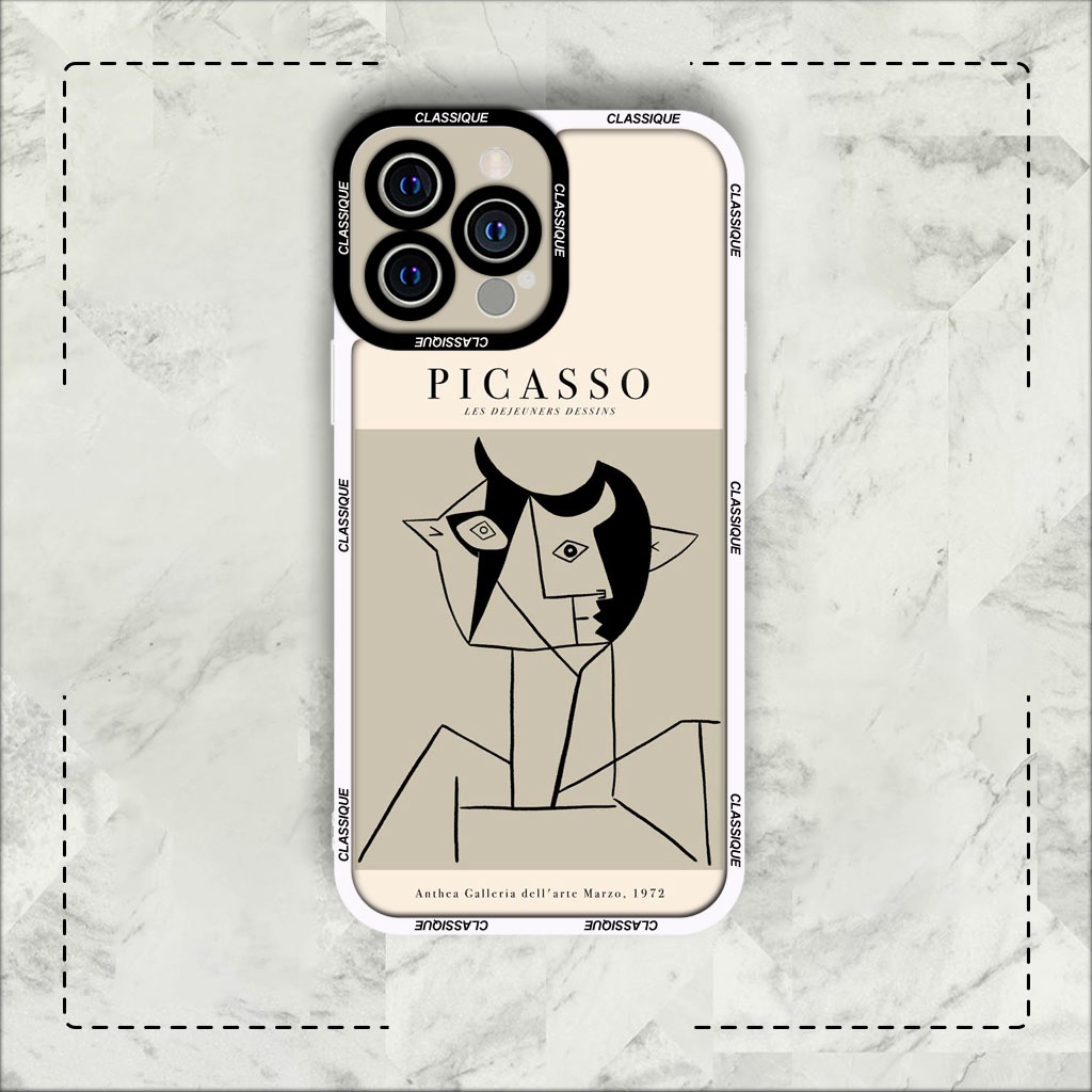 เคส Iphone samsung xiaomi oppo ขอบเหลี่ยม JM Case Picasso Painting