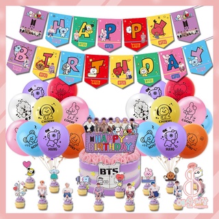 [BS] ลูกโป่ง BTS BT21 BLACKPINK สําหรับตกแต่งปาร์ตี้วันเกิด 52 ชิ้น - KP923