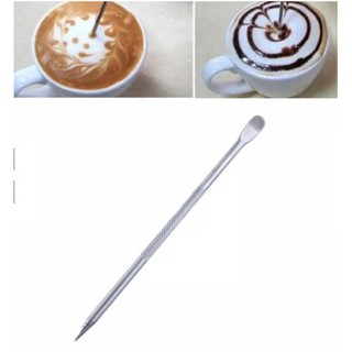 ปากกาวาดลายอาร์ท สแตนนเลส คาปูชิโน ลาเต้ วาดลายกาแฟ ตกแต่งฟอง สแตนเลส Latte art pen