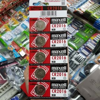 ถ่านกระดุม Maxell Cr2016 Lithium 3V แพค5ก้อน ของใหม่ ของแท้