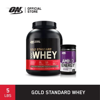 Optimum Nutrition Gold Standard Whey Protein 5 Lbs. รส Chocolate  + Amino Energy รส Grape (องุ่น)