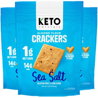 ขนมคีโต คีโต แครกเกอร์ Keto crackers low carb crackers no sugar added (1 gram net carb) Sea Salt