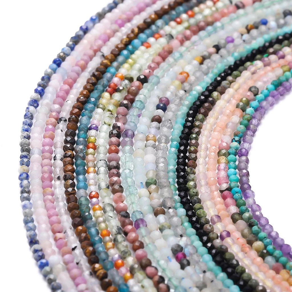 อัญมณีธรรมชาติขนาดเล็ก Tourmaline Quartz และ Amethyst Agate Crystal Faceted สําหรับทำสร้อยข้อมือ DIY