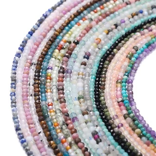 อัญมณีธรรมชาติขนาดเล็ก Tourmaline Quartz และ Amethyst Agate Crystal Faceted สําหรับทำสร้อยข้อมือ DIY