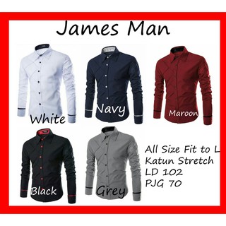 Xman James เสื้อเชิ้ตแขนยาวลําลองสําหรับผู้ชาย