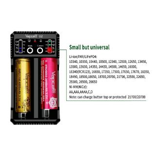 แท่นชาร์จแบต Vapcell U2  รองรับ 21700