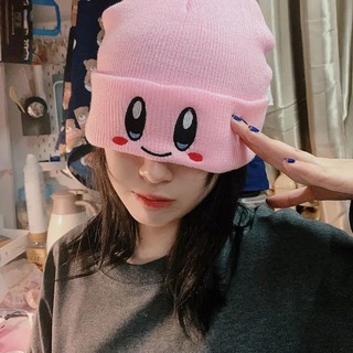 Stock Ready Face Smiling Knitted Hat Beanie Unisex Cotton Borderless Skullcap Couples Pink Knitted Hat