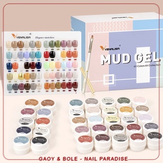 พร้อมส่ง ยกเซ็ตสีทาเล็บ สีเพ้นท์ เนื้อMud Gel Venalisa 60 สี(รหัส V21-V80) 5ml แถมชาร์ตอะคริลิคและพู่กัน สีแน่นมาก สีสวย