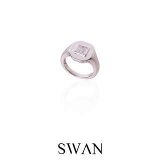 SWAN - Baguette Pinky Ring แหวนนิ้วก้อยเงินแท้  ฝังเพชรคิวบิกเซอร์โคเนีย cubic zirconia