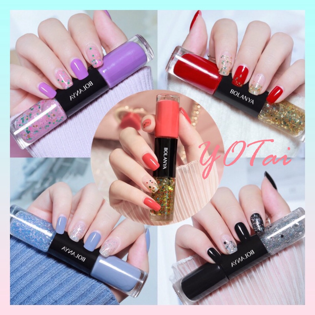 YOTAI   เบอร์1-36  สีทาเล็บกึ่งเจล 2 in 1 สีทาเล็บ น้ำยาทาเล็บ แพคคู่ ยาทาเล็บ ไม่ต้องอบ – โปรปัง