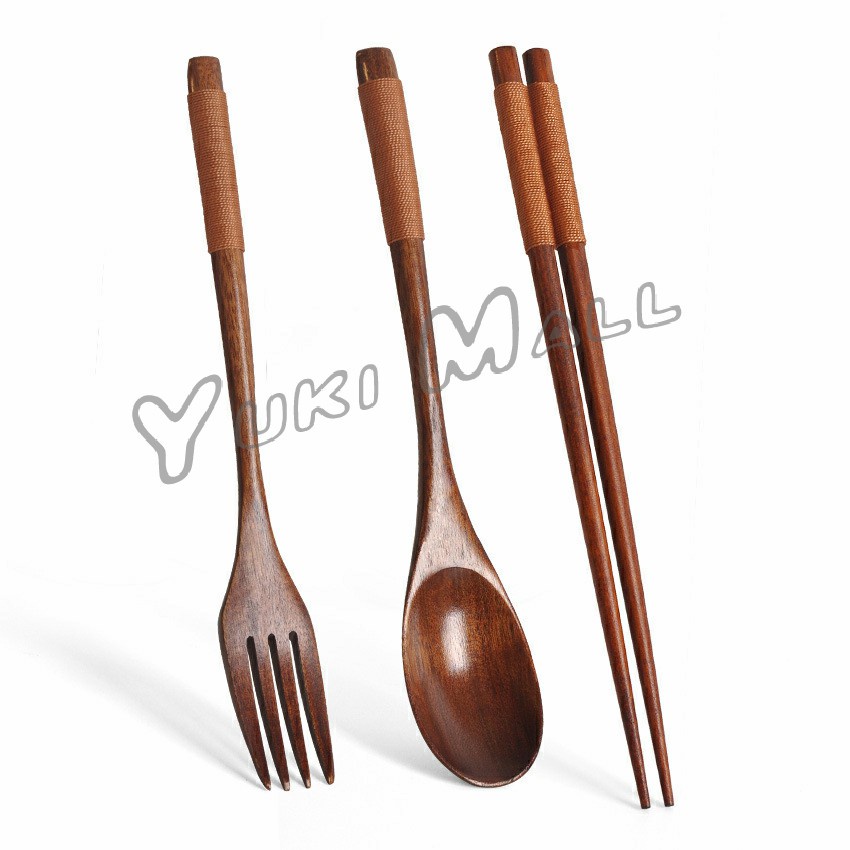 Yuki ชุดช้อนส้อม ช้อนส้อมไม้ ตะเกียบ ช้อน ส้อม  แบบพกพา สไตล์ญี่ปุ่น cutlery set - รูปที่ 6