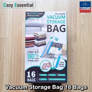 Cozy Essential Vacuum Storage Bag 16 Bags ถุงสุญญากาศ ถุงเก็บสุญญากาศ จัดเก็บเสื้อผ้า ถุงซีลสูญญากาศ