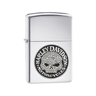 ไฟแช็กกันลม - Zippo Harley Davidson Bling Skull, Chrome