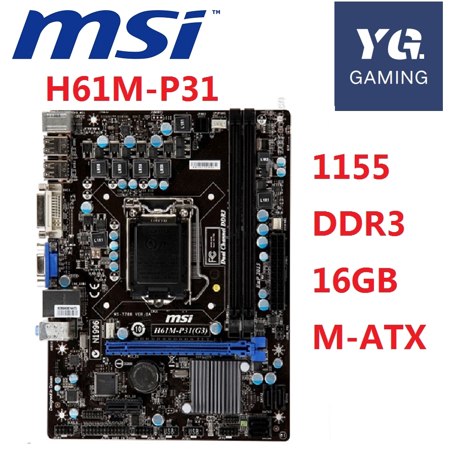 MSI H61M-P31 เมนบอร์ด DDR3 LGA 1155 H61 H61M ใช้เมนบอร์ดเดสก์ท็อป b75 I3 I5 I7
