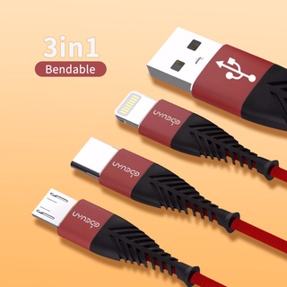 Zxyouping 3 In 1 สายชาร์จ USB สายชาร์จเร็ว Micro USB Type-C สําหรับ iPhone Android ios