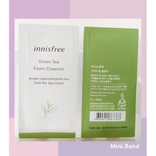 ‼️โล๊ะแรงซองละ1 บาท‼️‼️🔻Tester🔻🌱innisfree Green Tea Foam Cleanser 3g.🌱