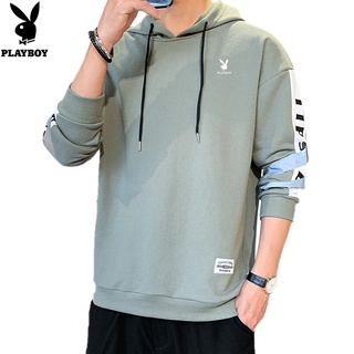 Playboy ใหม่ เสื้อสเวตเตอร์คอกลม ผู้ชาย ลายพิมพ์ อเนกประสงค์ ลำลอง