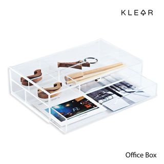 KlearObject Office Box กล่องอะคริลิคใสใส่เครื่องเขียน ที่ใส่ปากกา ที่ใส่ดินสอ ใส่กระดาษ ชุดของใช้ตั้งบนโต๊ะทำงาน :KD003