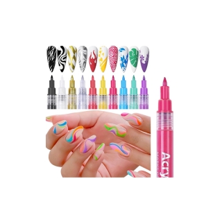 โปรโมชั่น : เล็บ Graffiti ปากกา UV เจลโปแลนด์ Dot เพ้นท์เล็บ จิตรกรรมรายละเอียด ปากกา แปรง DIY เล็บ Art Adorn Tools