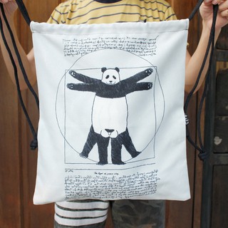 กระเป๋าหูรูด แบรนด์ไก่3 ลาย Vitruvian Panda