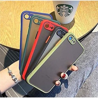 เคสกันกระแทก สำหรับ  iPhone SE 3 2022/SE 2020/ 7/8/ 7 plus/ 8 plus/ 5/5S/SE กันกระแทก  ขอบสี คลุมป้องกันเลนส์กล้อง