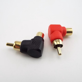 M/f อะแดปเตอร์ปลั๊กเชื่อมต่อเสียง RCA ตัวผู้ เป็นตัวเมีย 90 องศา ชุบทอง