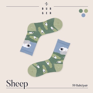 Sheep ถุงเท้าแฟชั่น ลายน้องแกะ สายคิ้วท์ สายสตรีท ถุงเท้าครึ่งแข้ง ราคาถูก คุณภาพดี