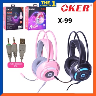 OKER X-99 HIFI GAMING HEADSET หูฟังเกมมิ่งไฟ LED