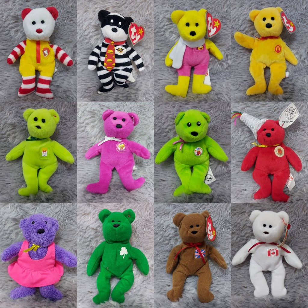 JJ 05 - หมี ty จิ๋ว ขนาด 3 นิ้ว (คละงานป้าย) McDonald Happy meal แม็คโดนอล แฮปปี้มีล สะสม แต่งบ้าน