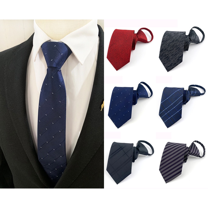 ใหม่ Mens 7 ซม.Pre-tied Ties ปรับซิปคอผูกลายสก๊อตตรวจสอบลายผู้ชาย Ties Bridegroom Party Dress งานแต่งงาน Neckwear เนคไท