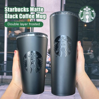 Starbucks แก้วน้ําสองชั้น มีหลอดดูด