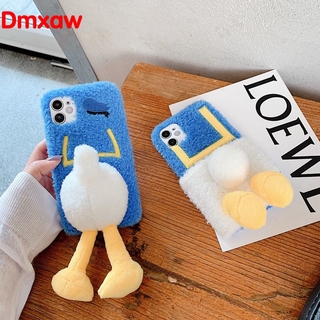 Cute Plush Phone Case Xiaomi Mi 10 Ultra Note 10 Lite Poco F2 Pro 10 Lite Pro A3 A2 Lite Max 3 Redmi 8 8A Pro 7A 6 6A 5 5A Warm Case Donald Duck Carton Case