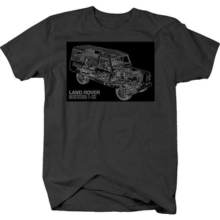 【Size 2T-6XL】เสื้อยืดพิมพ์ลาย Land Rover Truck Diagram สีฟ้าสําหรับผู้ชาย