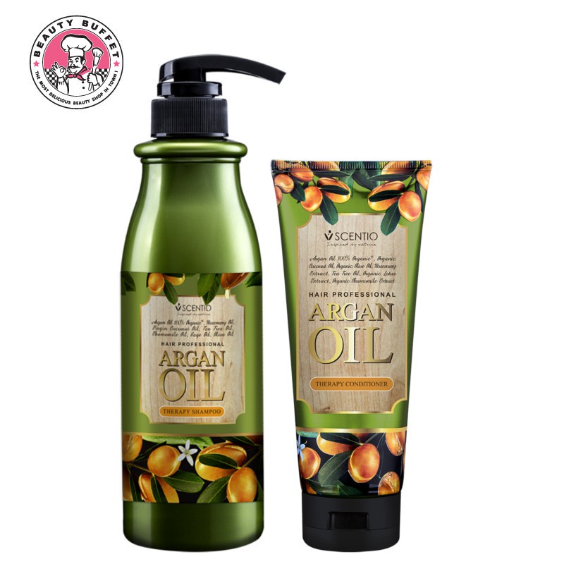 [ซื้อคู่สุดคุ้ม!!] BEAUTY BUFFET SCENTIO HAIR PROFESSIONAL ARGAN OIL THERAPY SHAMPOO + CONDITIONER แชมพู+คอนดิชั่นเนอร์