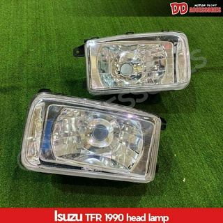 ไฟหน้า isuzu 1990 1991 1992 โคมเพชร ใส่รุ่นหน้าเต็มไฟตรง งานใต้หวั่น สวยๆ (กรุณาเชคกับหน้ารถก่อนไม่แน่ใจสอบถามนะครับ)