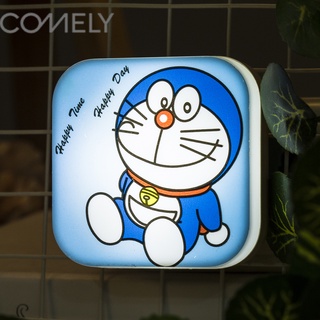 COMELY โคมไฟสำหรับเด็กอ่อนLedไฟกลางคืนการ์ตูนแมวคิตตี้Doraemon สวิทช์