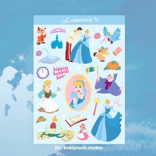 Sticker เจ้าหญิง Cinderella👸🏼💙💙 ขนาดไซส์เอ6