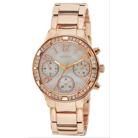 นาฬิกาข้อมือผู้หญิงยี่ห้อ Guess สีโรสโกล สายสแตนเลสของแท้ 100%