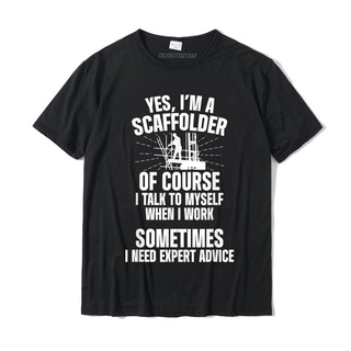 เสื้อยืดท็อป ผ้าฝ้าย เข้ารูป พิมพ์ลาย Scaffolder Expert Scaffold Builder Scaffolding สไตล์คลาสสิก สําหรับผู้ชายS-5XL