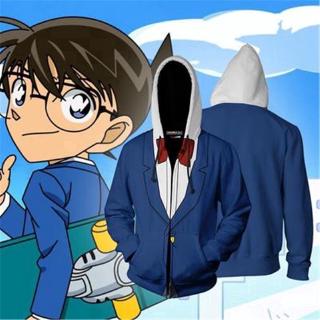 3D Detective Conan Anime พิมพ์แฟชั่นคอสเพลย์ Hoody แจ็คเก็ตลำลอง