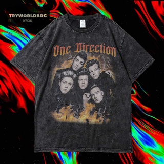 เสื้อยืดพิมพ์ลายแฟชั่น เสื้อยืดแขนสั้น ขนาดใหญ่ พิมพ์ลาย ONE DIRECTION Group VINTAGE